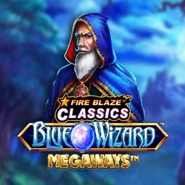 Fire Blaze Blue Wizard Megaways logo by Rarestone Gaming Spinbara Casino