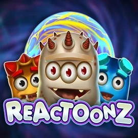 Reactoonz slot logo by Play'n GO at Spinbara Casino